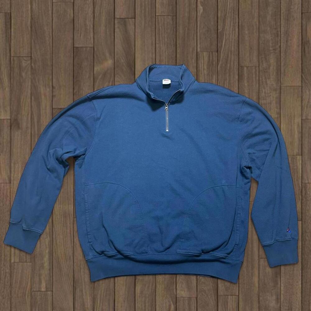 Vintage J Crew Sportswear Quarter Zip Deep Blue Sz Large